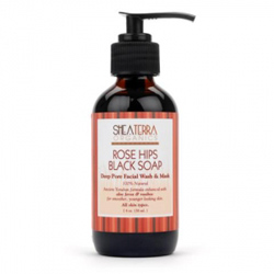Shea Terra Organics - Rose Hips Black Soap Deep Pore Facial Wash & Mask